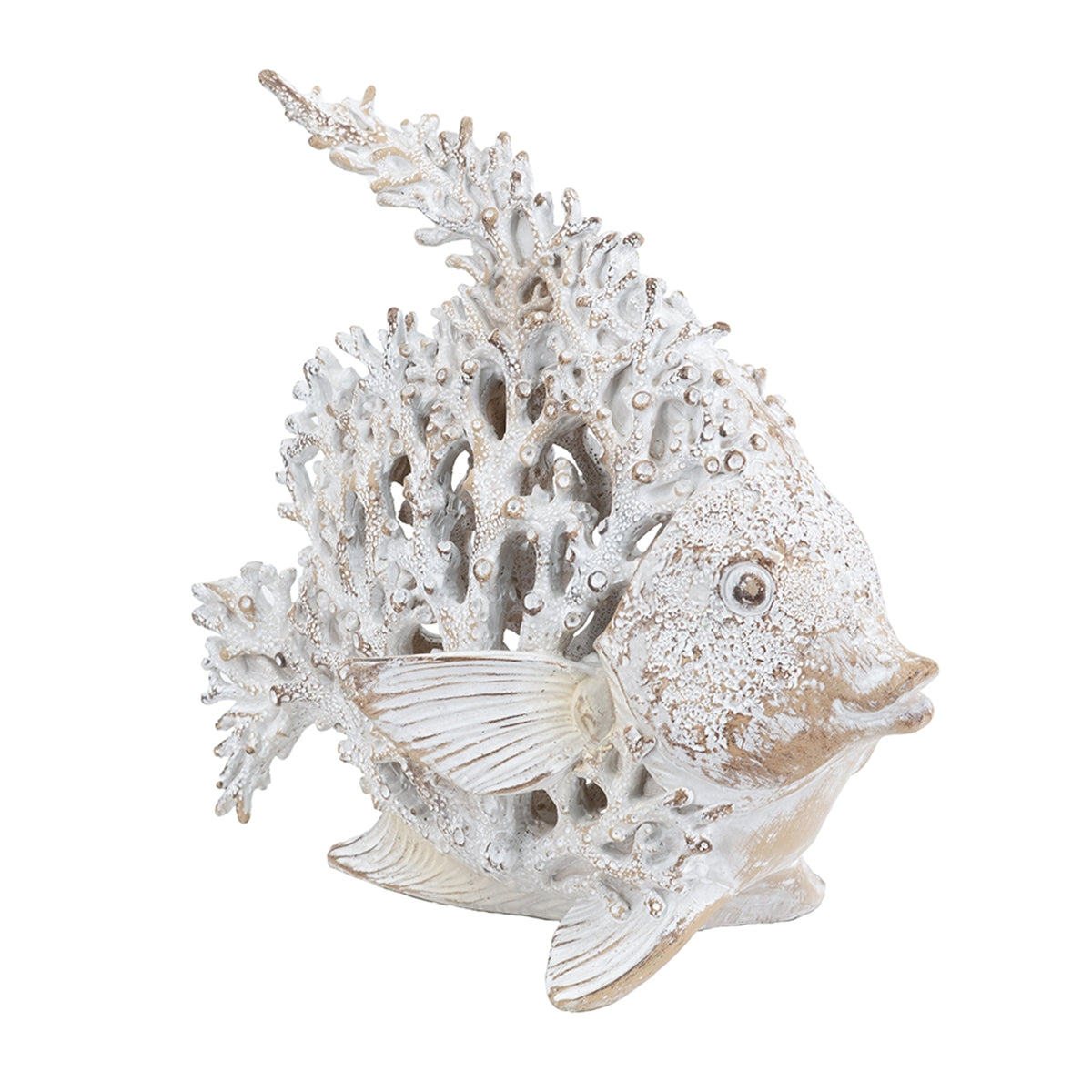 11x6.3x9.8" Decorative Polyresin Angelfish Sculpture