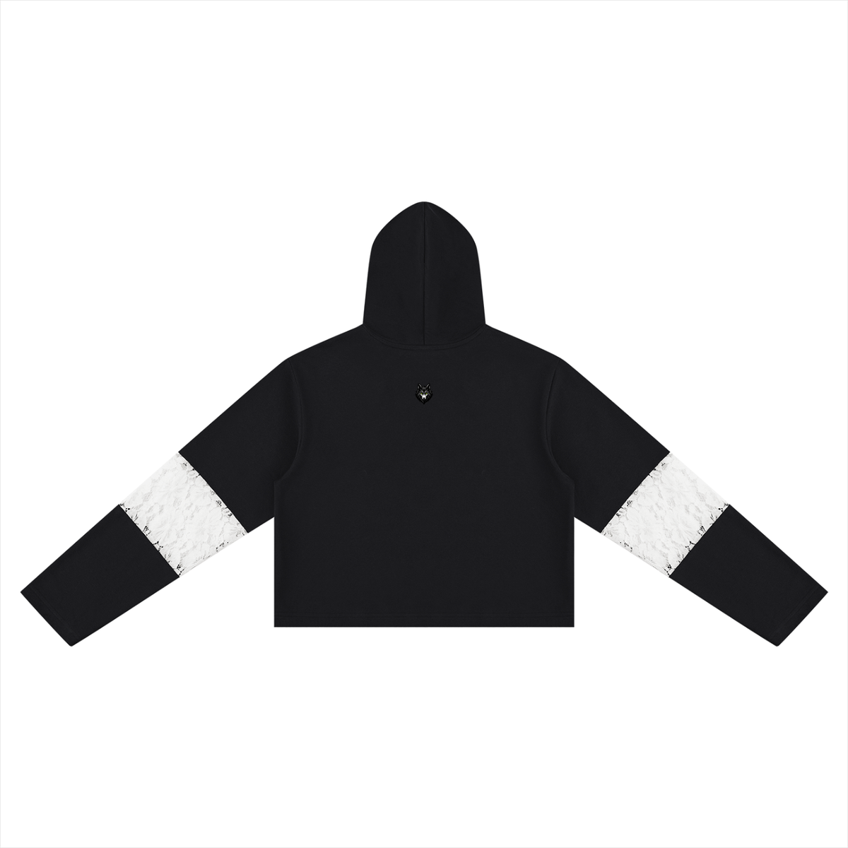 Loki & Ivy Women’s Cropped Lace-Panel Hoodie
