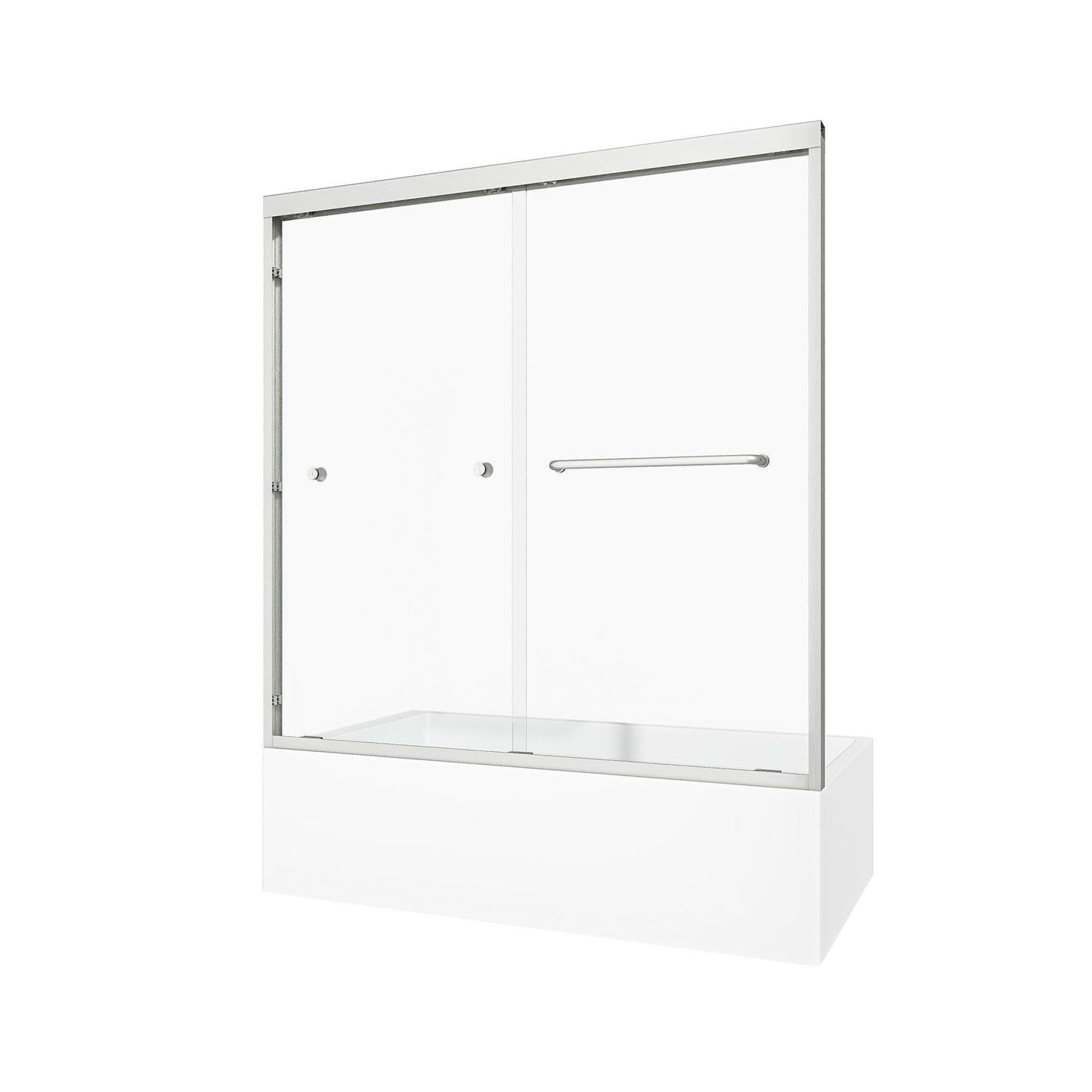 55-60" W x 60" H Brushed Nickel Double Bypass Sliding Shower Door