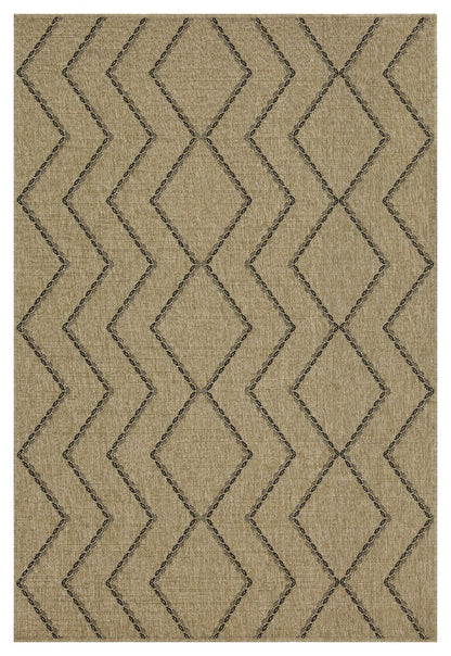 Earth GC_NTL1010 Jute/Black Indoor/Outdoor Area Rug