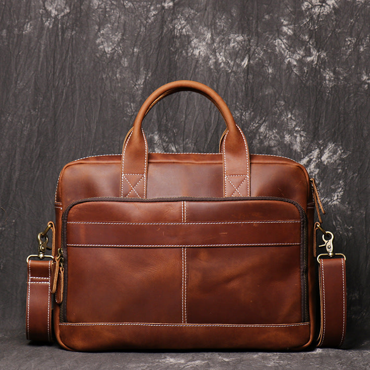 Men's First Layer Cowhide Portable Briefcase