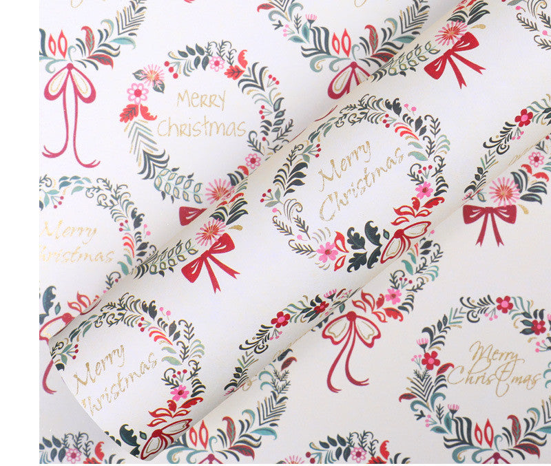 Golden powder cartoon Christmas wrapping paper gift box