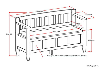 Brooklyn - Handcrafted Entryway Storage Bench