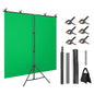 5 6.5FT T-Shape Photo Video Backdrop Stand Heavy Duty Background Stand Adjustable Photography Backdrop Stand with 6 Spring Clamps Sandbag Carry Bag fo