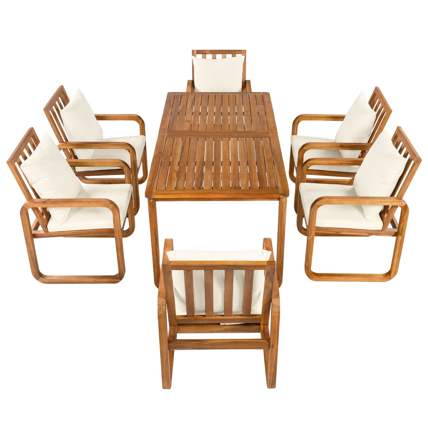 7 Pieces Patio Dining Set Outdoor Dining Table and Chairs