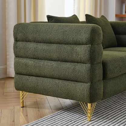 Oversized 2 Seater Sectional Sofa With Deep Seating And 2 Pillows
