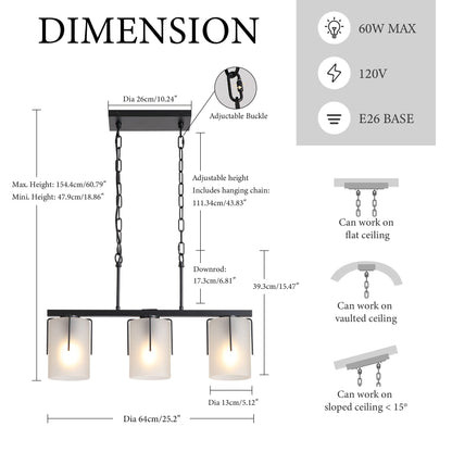 Adjustable Cylindrical Pendant Light