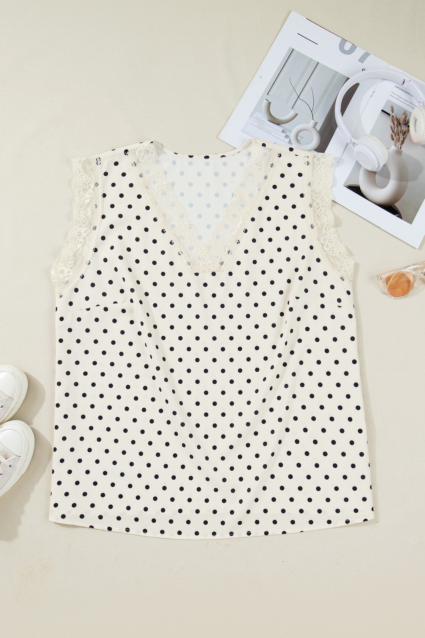 Alina Lace Trim Sleeveless PLUS Top