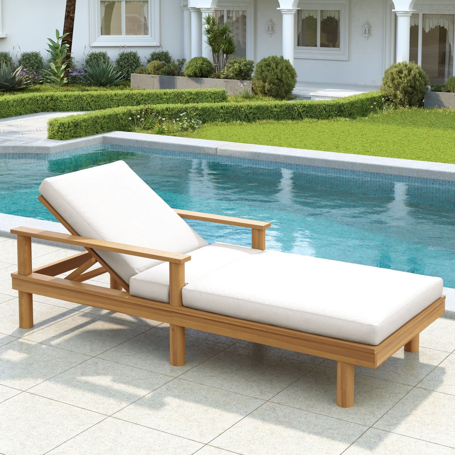 5 Position Adjustable Outdoor Chaise Lounge