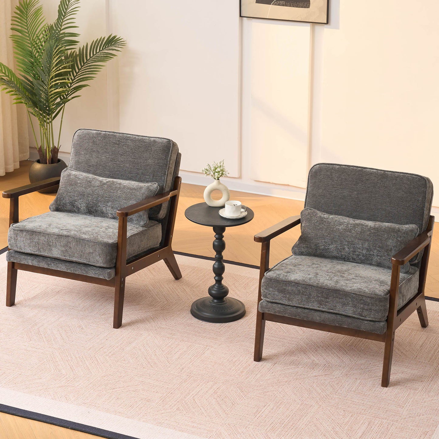 Living Room Chair With Lumbar Pillow