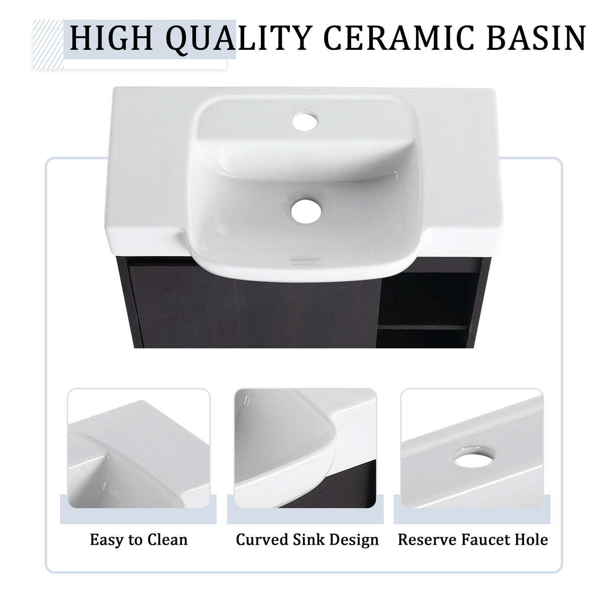 24" Wall-Mounted Bathroom Vanity