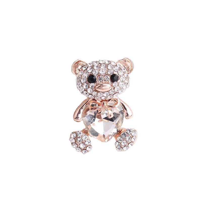 Little bear love crystal brooch female