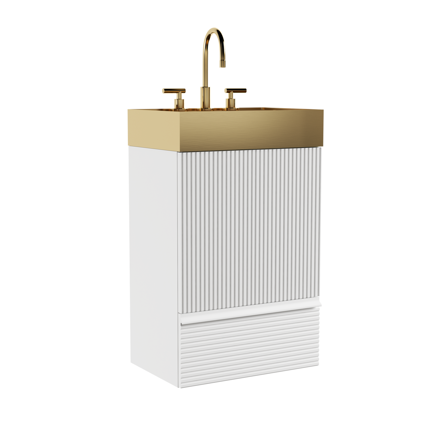 Gada 20" Striped Velvet Bathroom Vanity