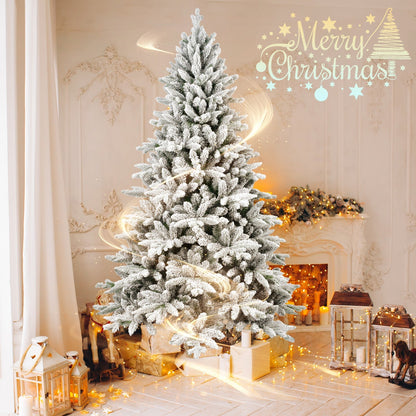 7ft Flocked Christmas Tree with 1514 Tips