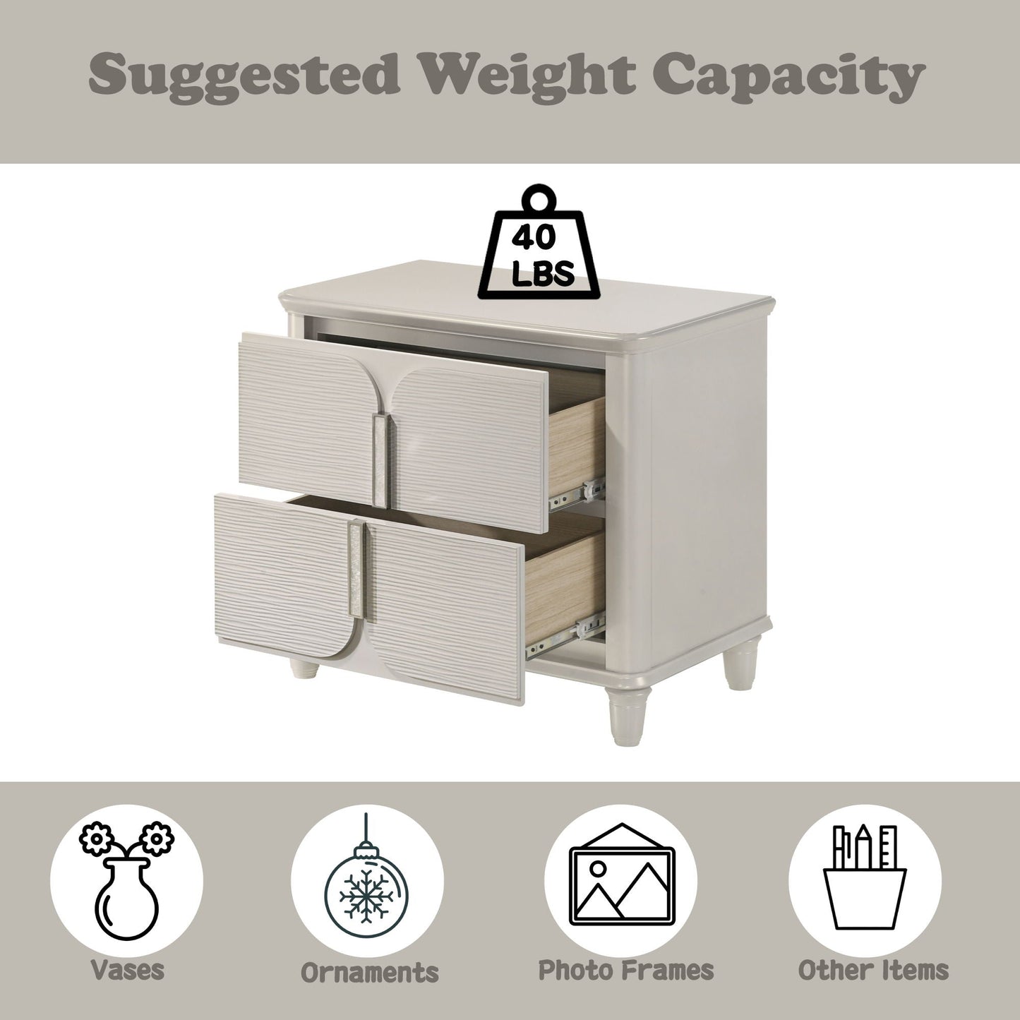Laveda Nightstand - White