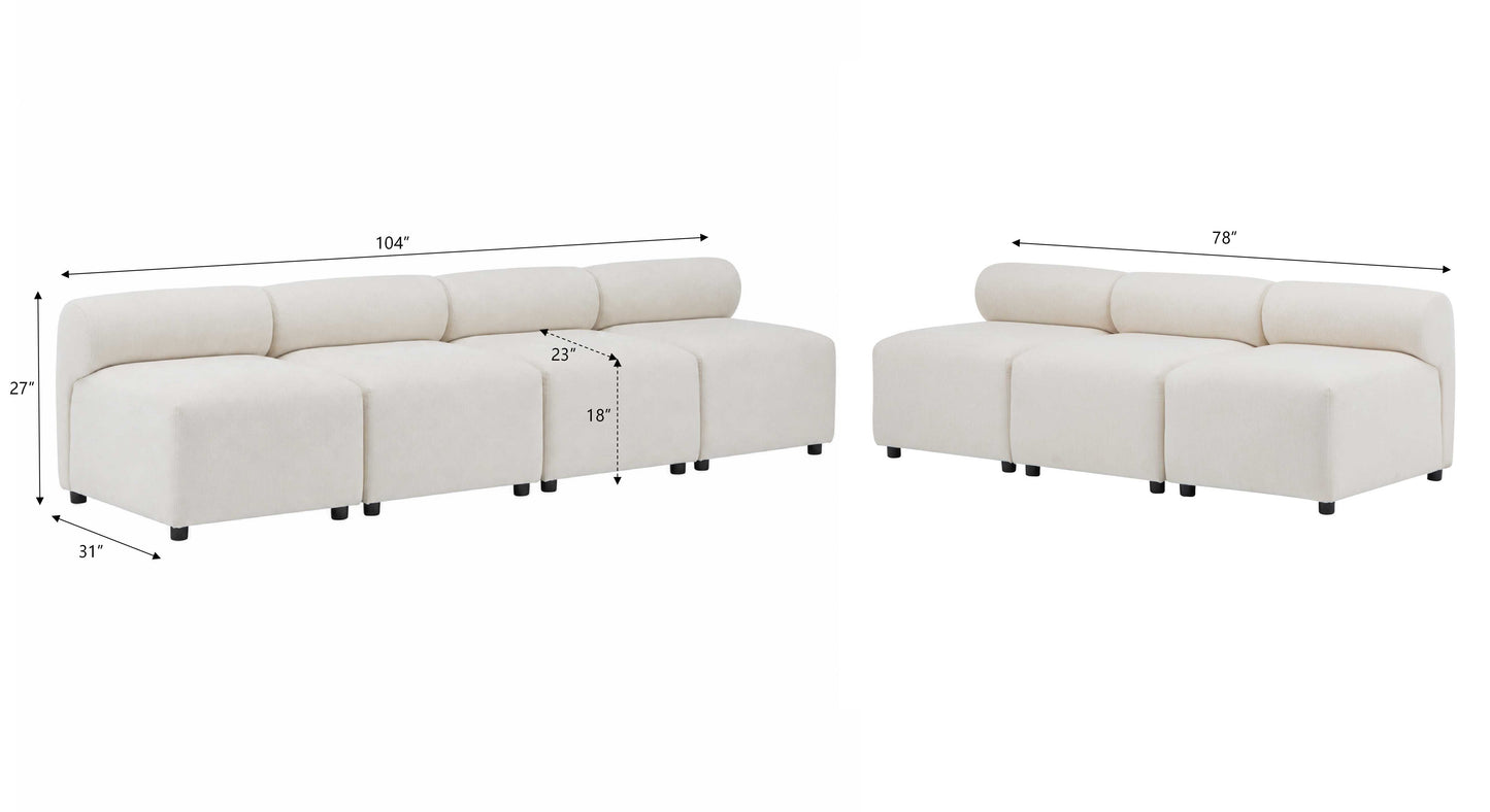 Evelyn 7-Piece Modular Chenille Sectional Sofa for Living Rooms