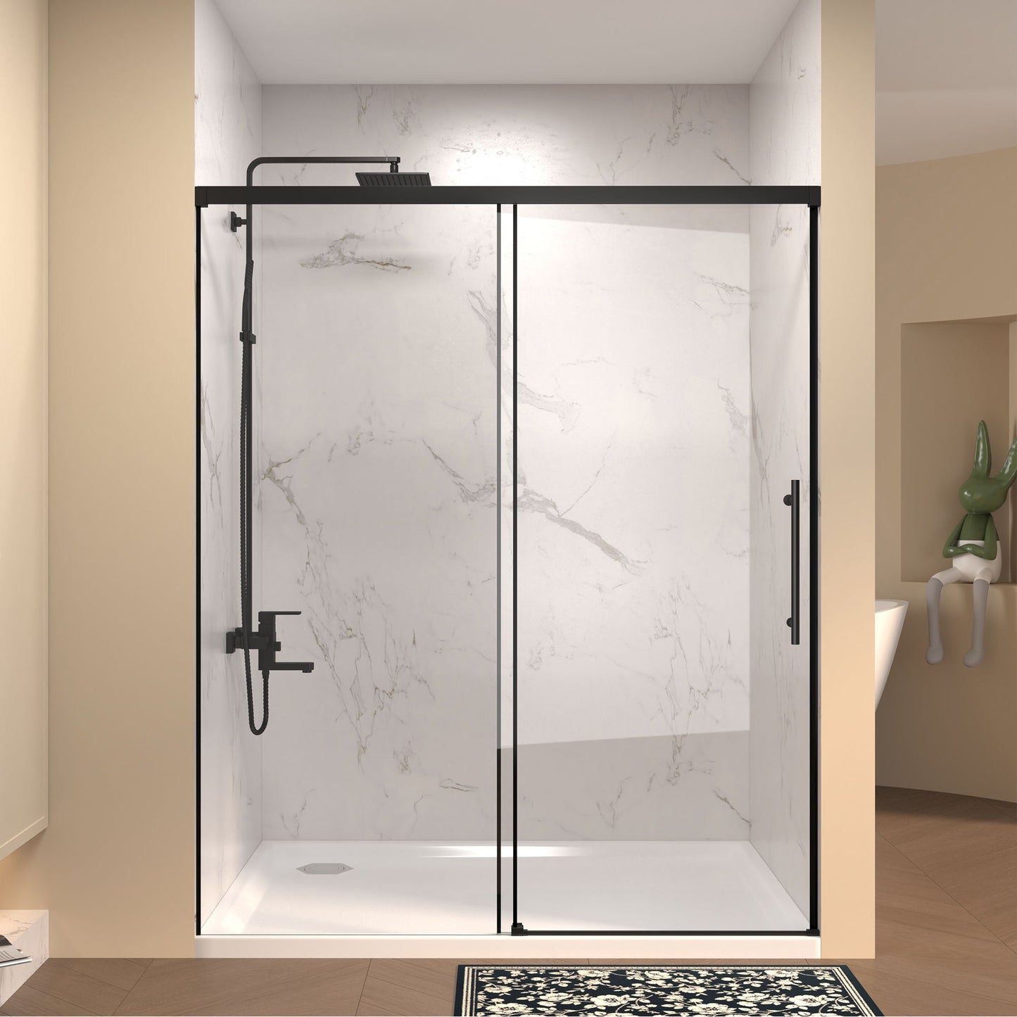 Frameless Single Sliding Shower Door