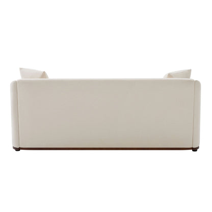 3 Seater Sofa With Wrap Around Armrests And Throw Pillows