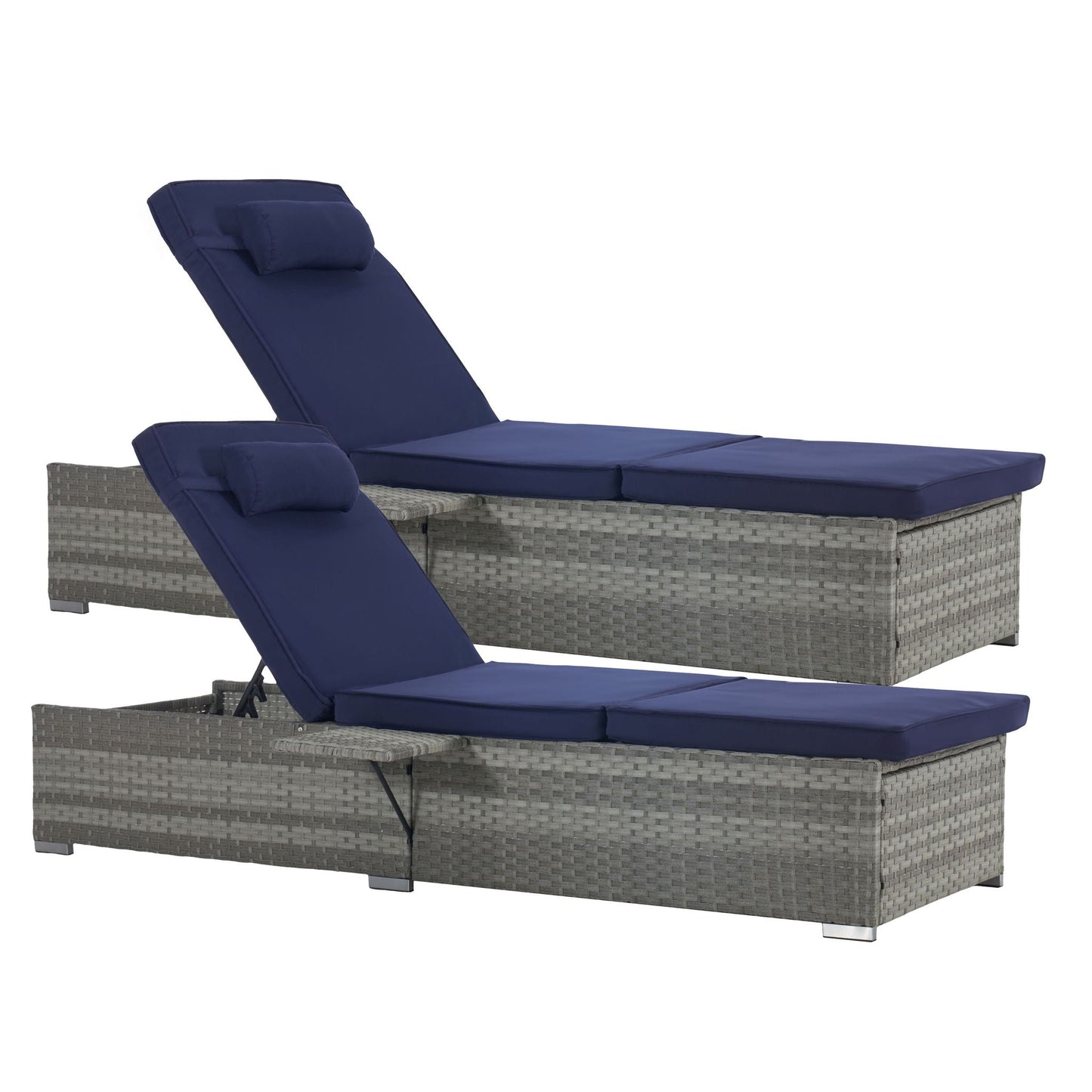 Outdoor Sofa Pe Rattan Furniture Deck Chair - Gray