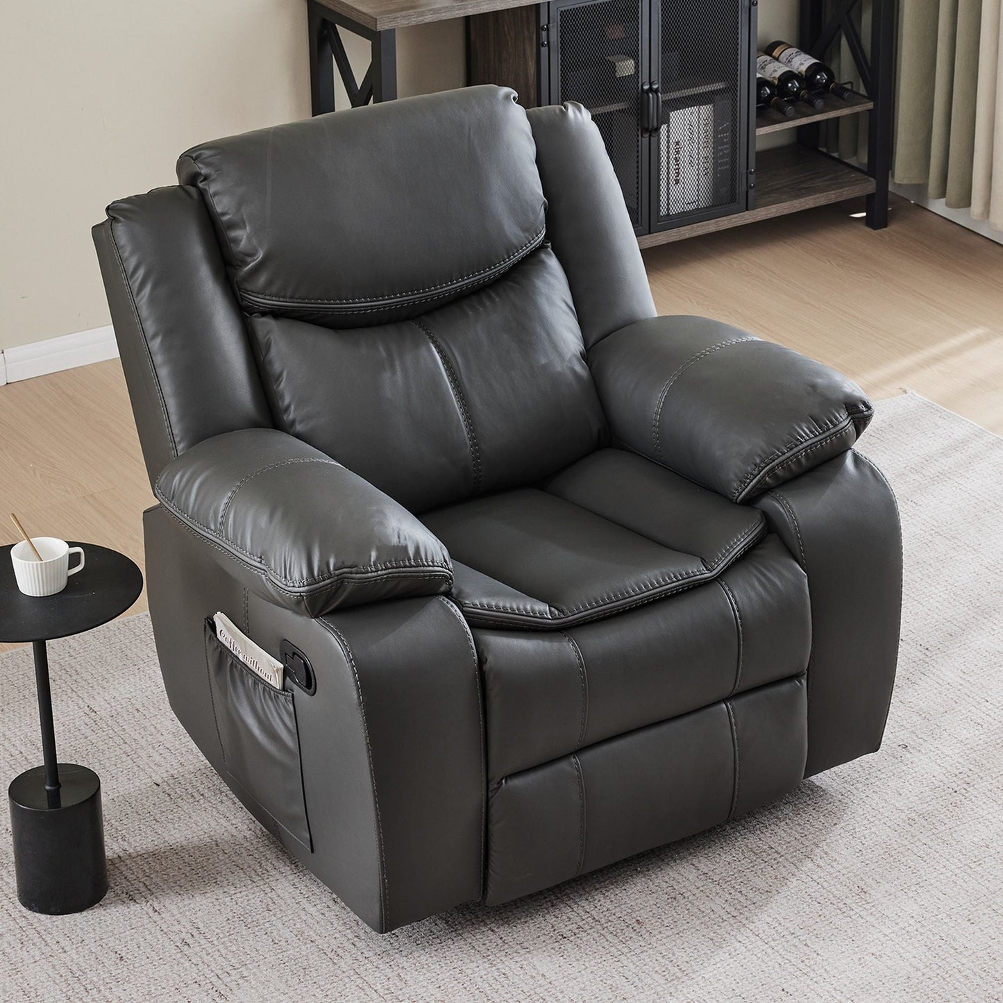 Recliner Chair With Vibration And Heating - Gray