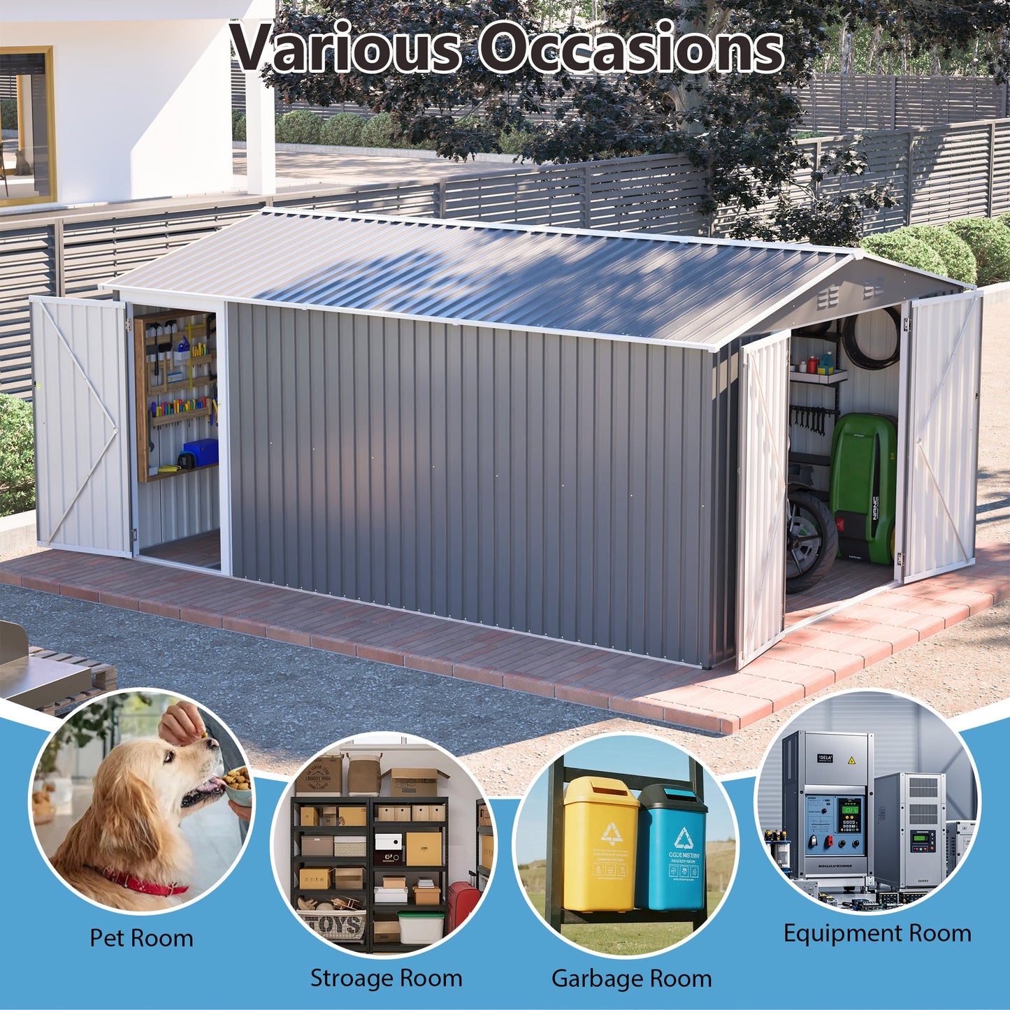 10x14 Ft Outdoor Metal Storage Shed