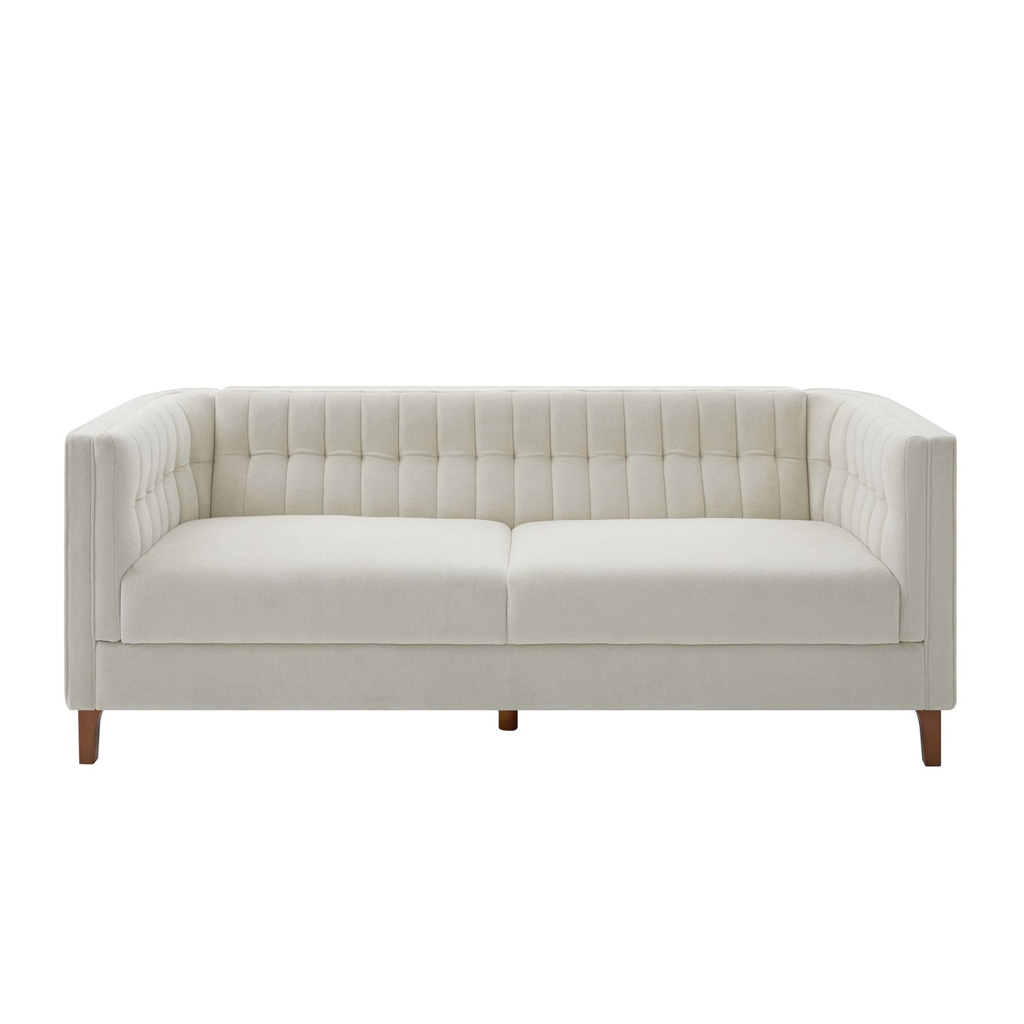 Modern 3 Seater Sofa Upholstered Couch with Curved Armrests