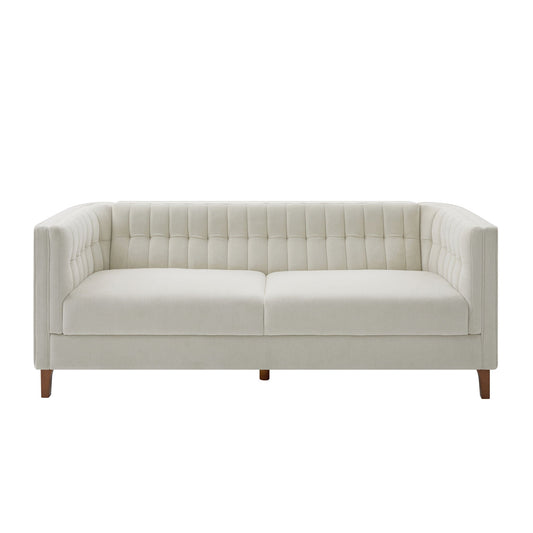 Modern 3 Seater Sofa Upholstered Couch with Curved Armrests