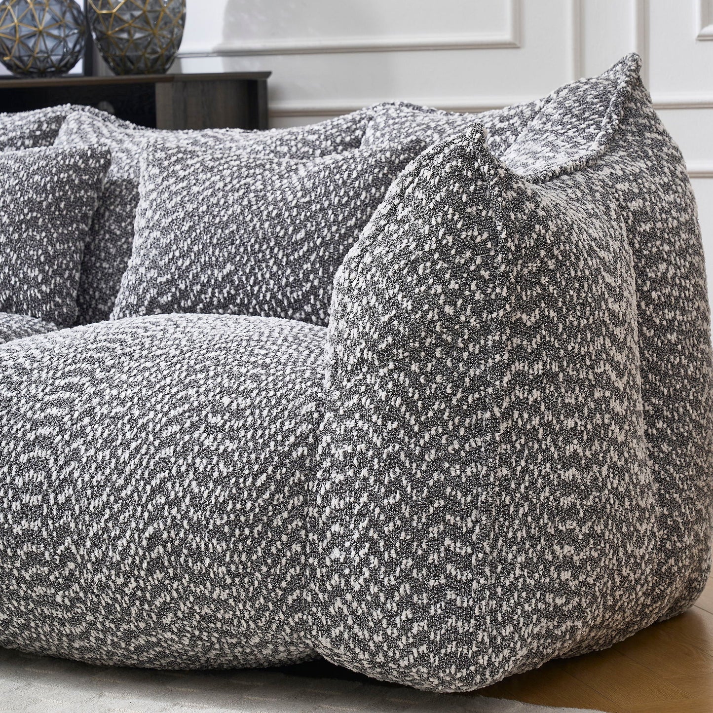 Comfortable Dual Beanbag Chair With High Resilience Foam Core For 2 People