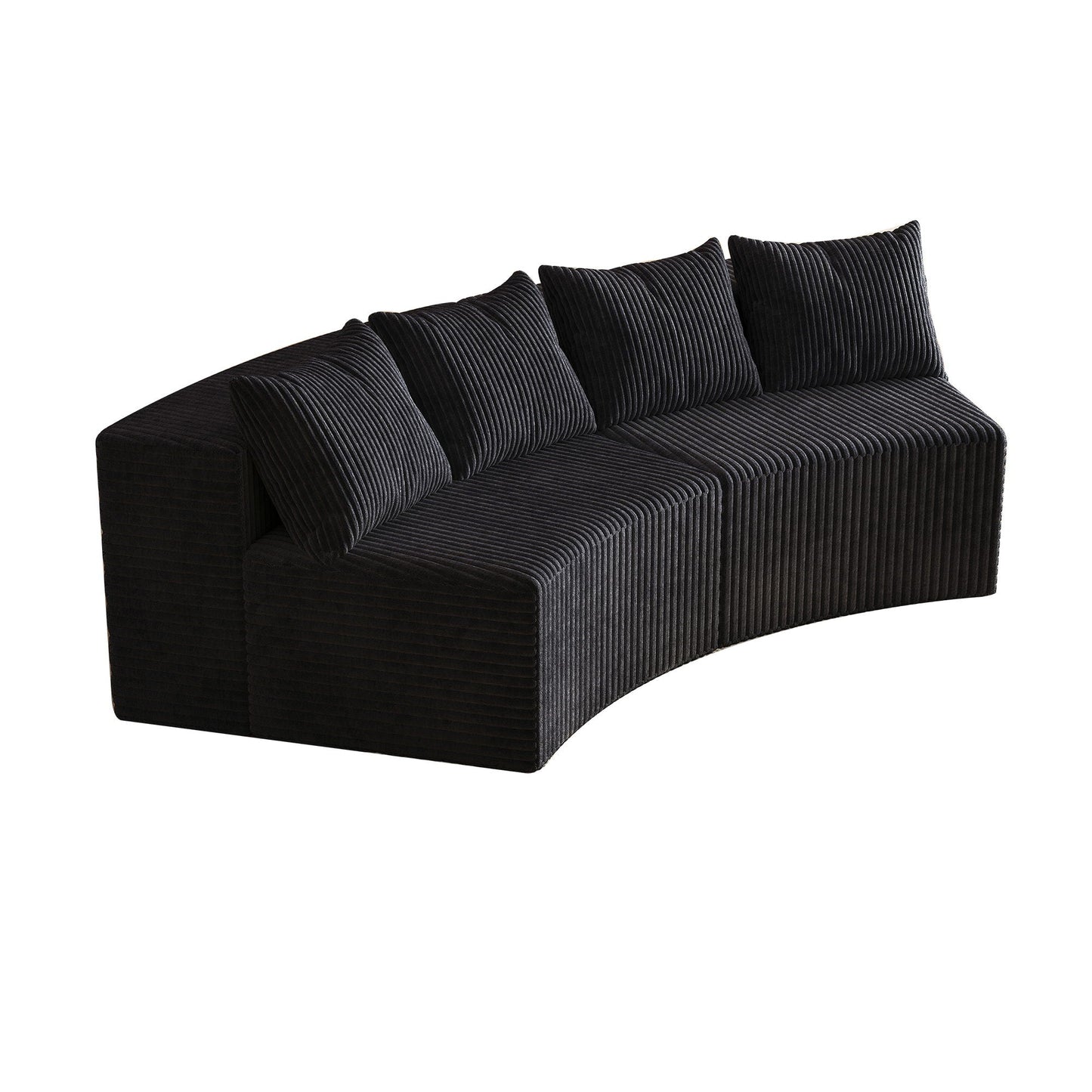 Curved Sectional Sofa With 4 Pillows, Modular Semi Circular Design