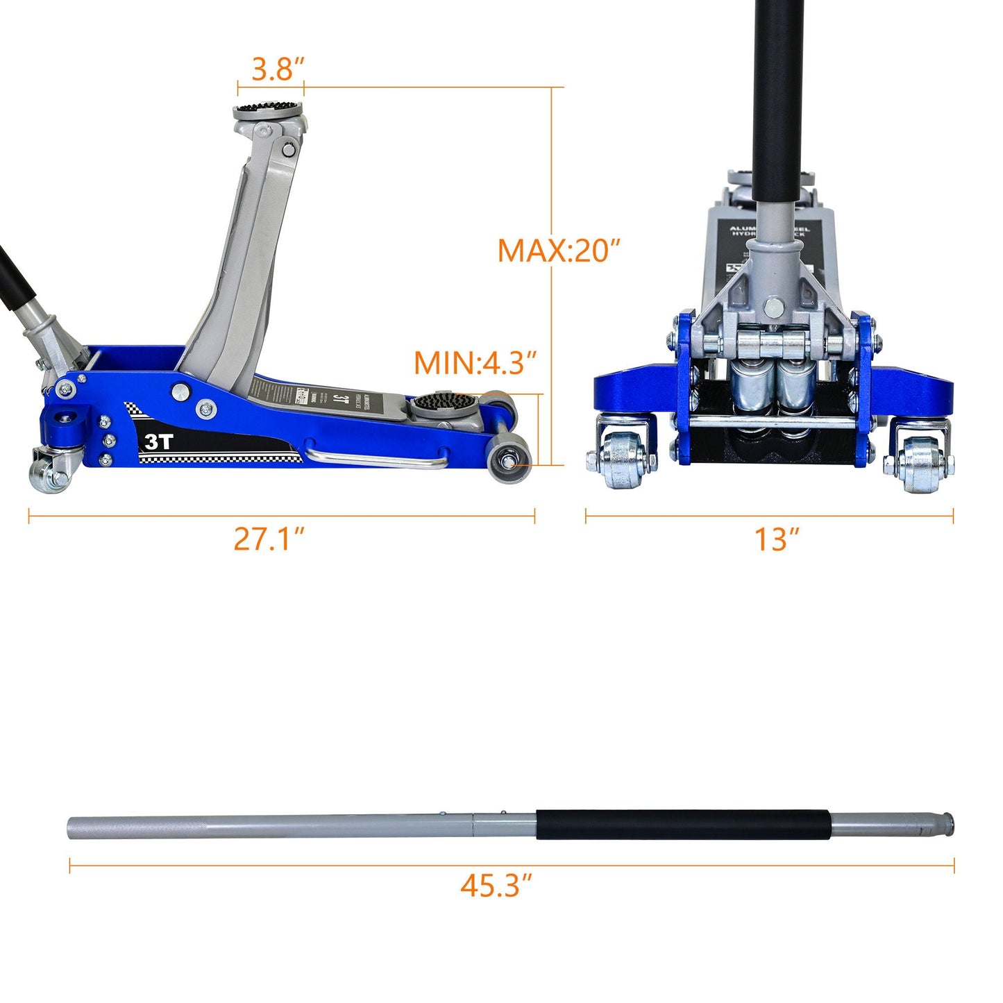 Hydraulic Trolley Floor Jack With Extra Saddle