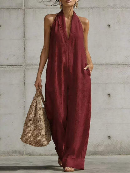 Halter Neck Wide-Leg Jumpsuit