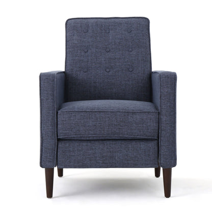 Mid-Century Modern Recliner With Button Tufted Waffle Stitch