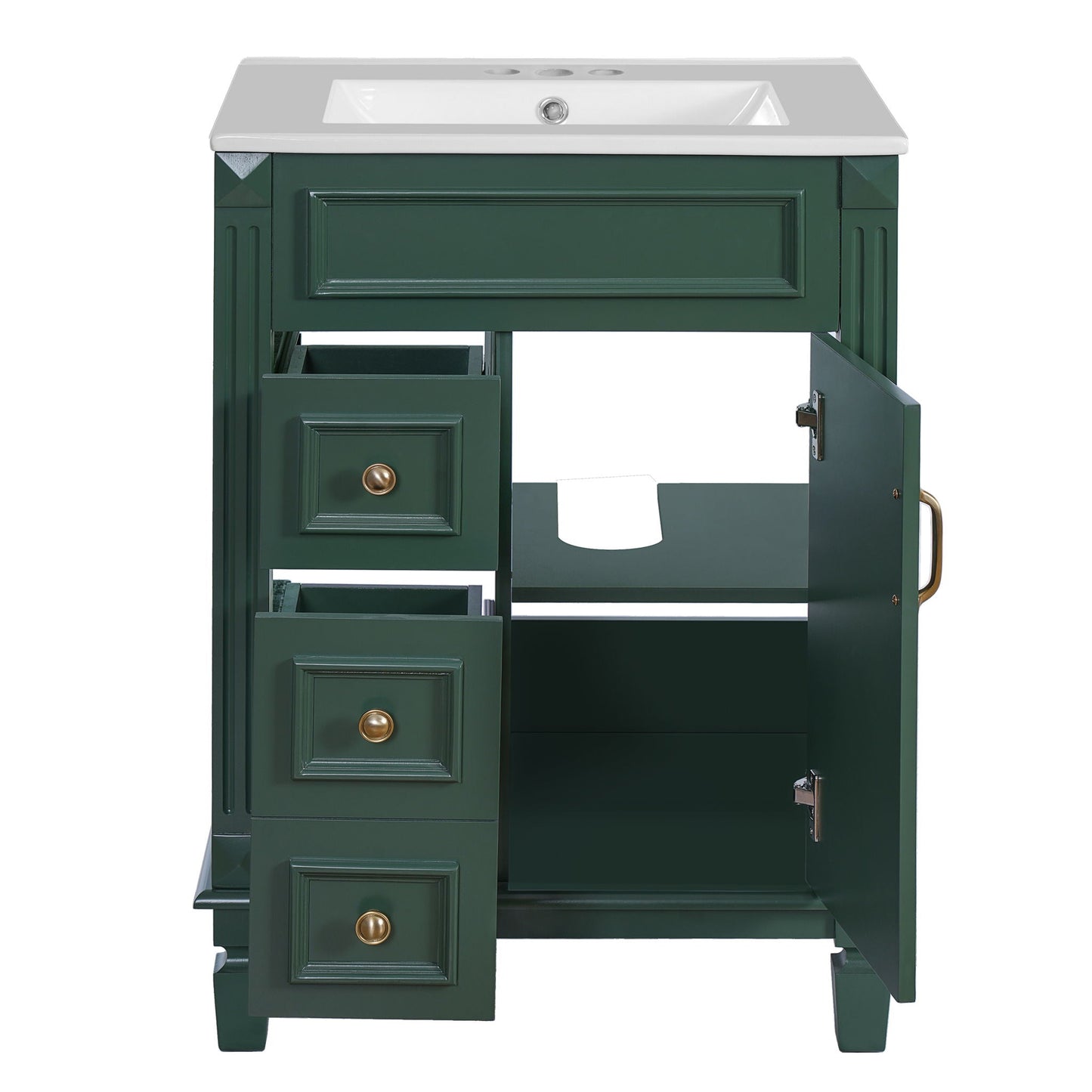 Bathroom Vanity With Sink, Compact Cabinet & 2 Drawers