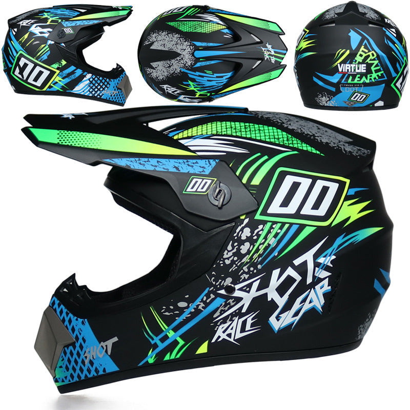 Youth Off-Road Motorcycle Helmet - [green] | Lightweight Motocross Full Face Shield for Dirt Bike & ATV