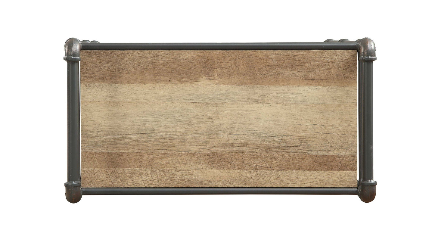 Itzel Antique Bookshelf - Gray / Oak
