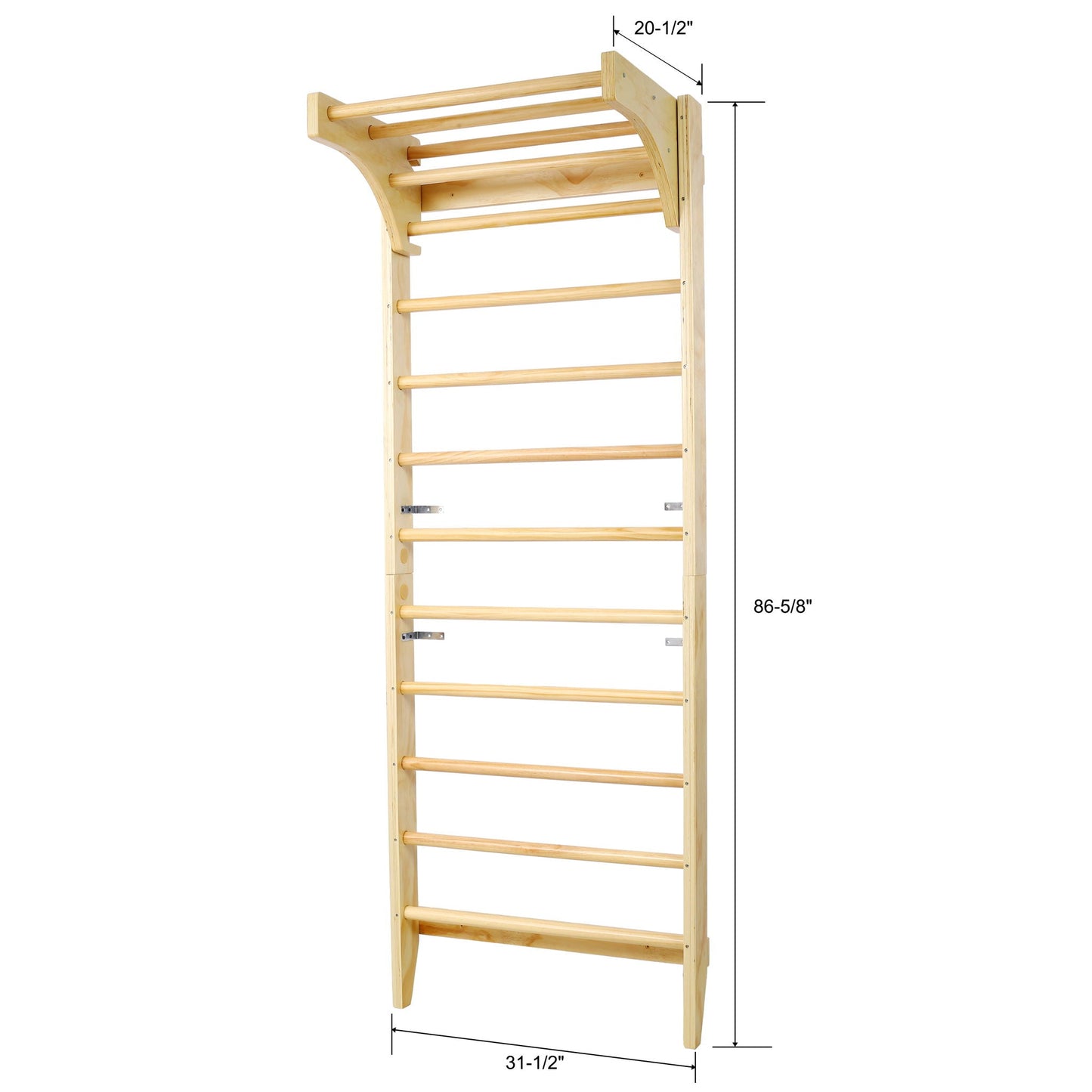 Swedish Ladder, Stall Bars Set For Physical Therapy & Gymnastics - Natural
