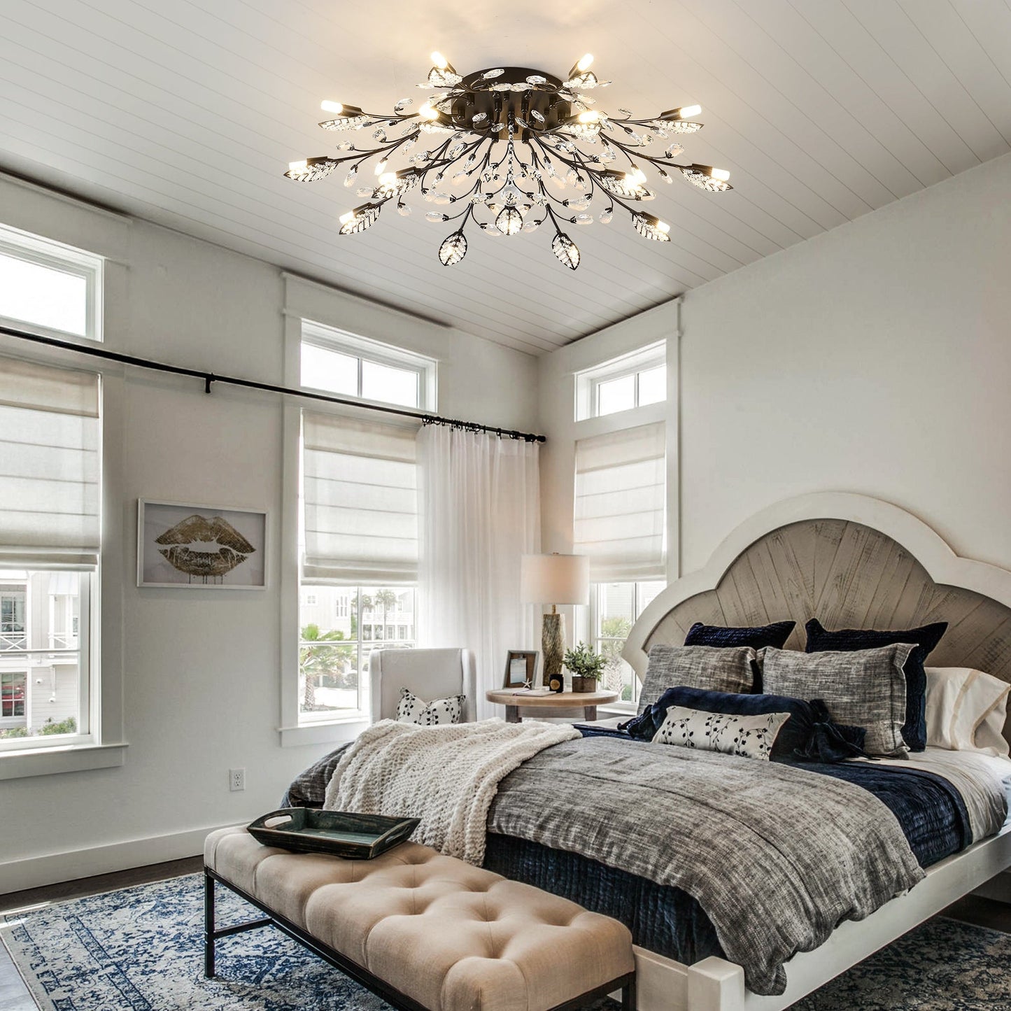 15-Light Chandelier Crystal Ceiling Lamp