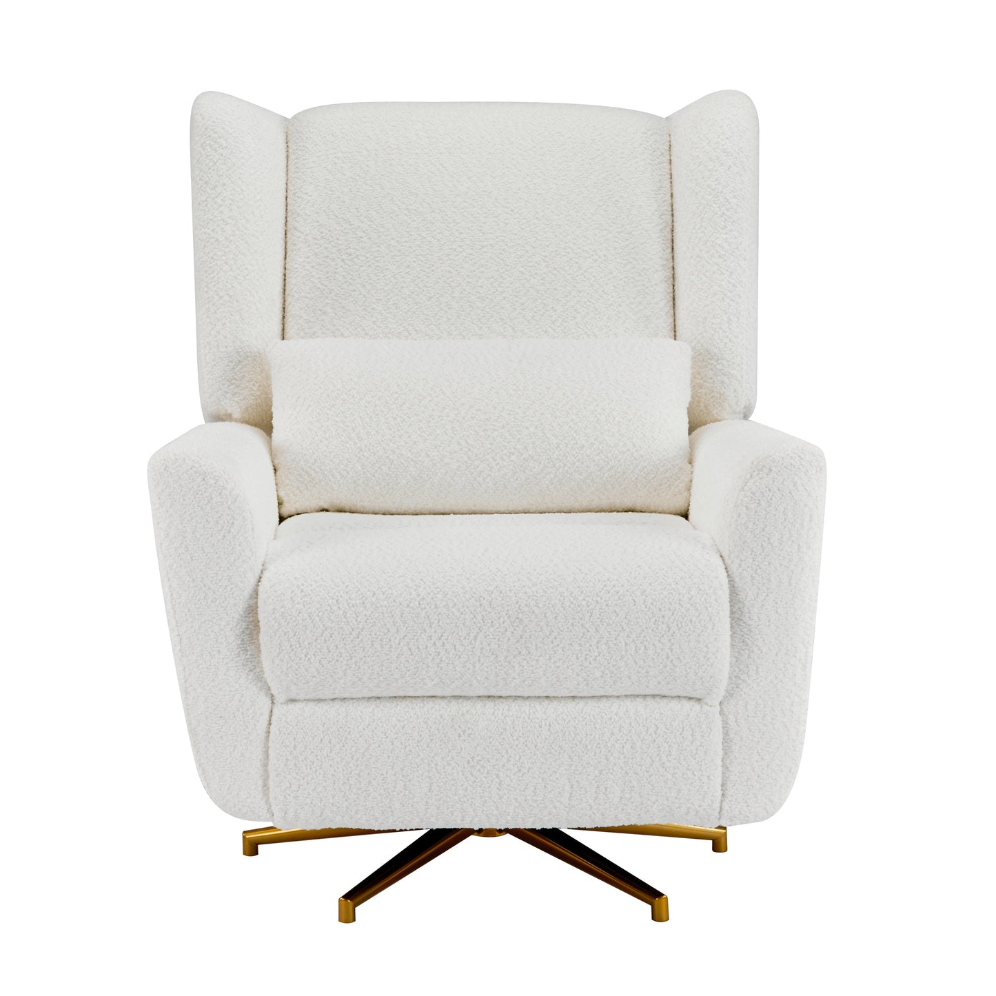 Power Recliner Chair Swivel with Boucle Upholstery and 360° Swivel