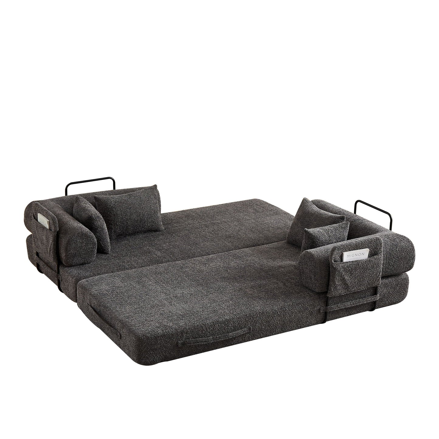 Convertible Sleeper Sofa Bed With Cylindrical Pillow
