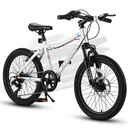 20 Inch Kids Mountain Bike, 7-Speed with Front Suspension