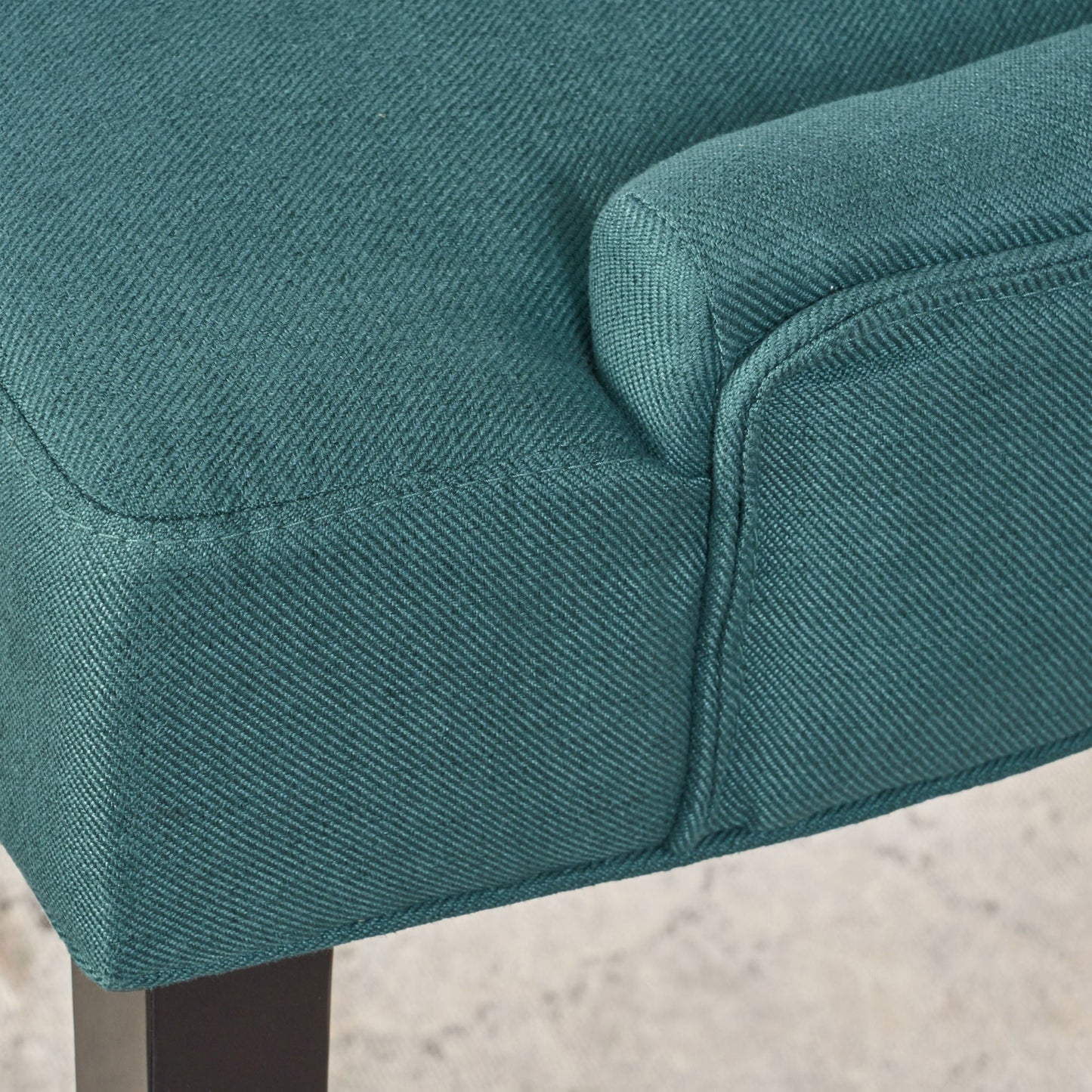 Dining Chair Set of 2 With Upholstered Diamond Tufting And Espresso Birch Legs - Teal
