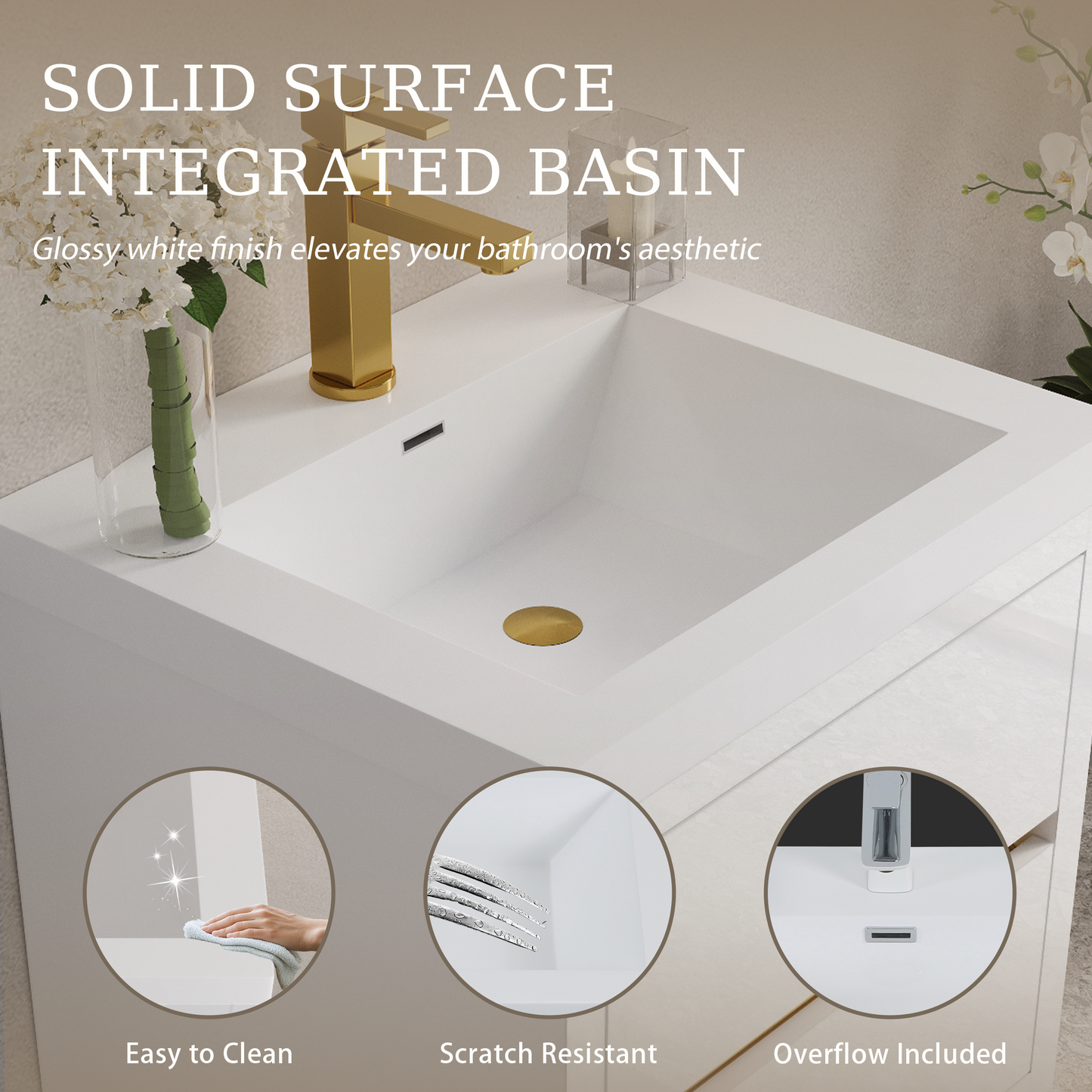 24" Wall-Mounted Bathroom Vanity with Sink and Storage Cabinet