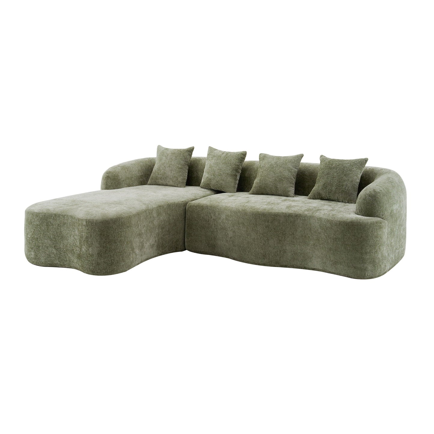 Modular L-Shape Sectional Sofa With Curved Chaise