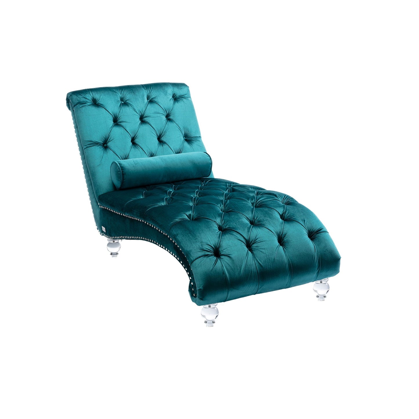 Chaise Lounge Indoor, Button Tufted Upholstered Chaise Lounge Chair With Pillow