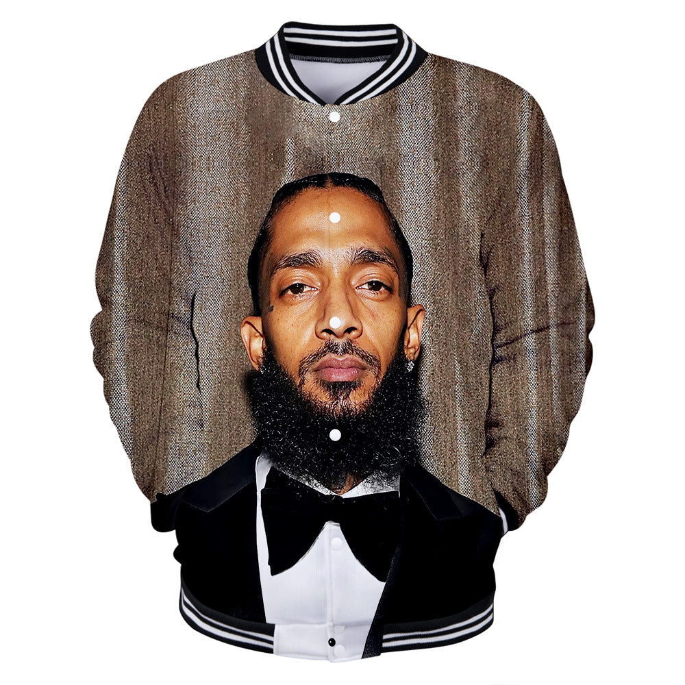 Trendy nipsey hussle casual 3D baseball uniform
