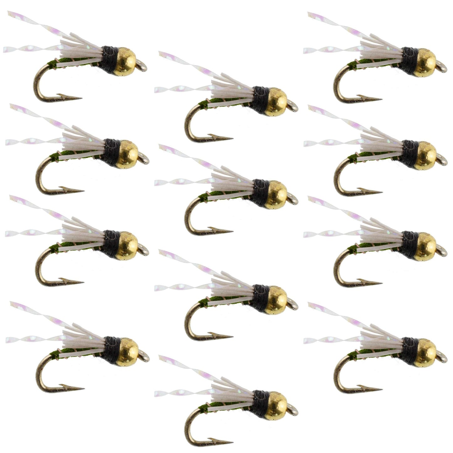 Beadhead Olive 3 Dollar Dip Serendipity Nymph - 1 Dozen Flies Size 18