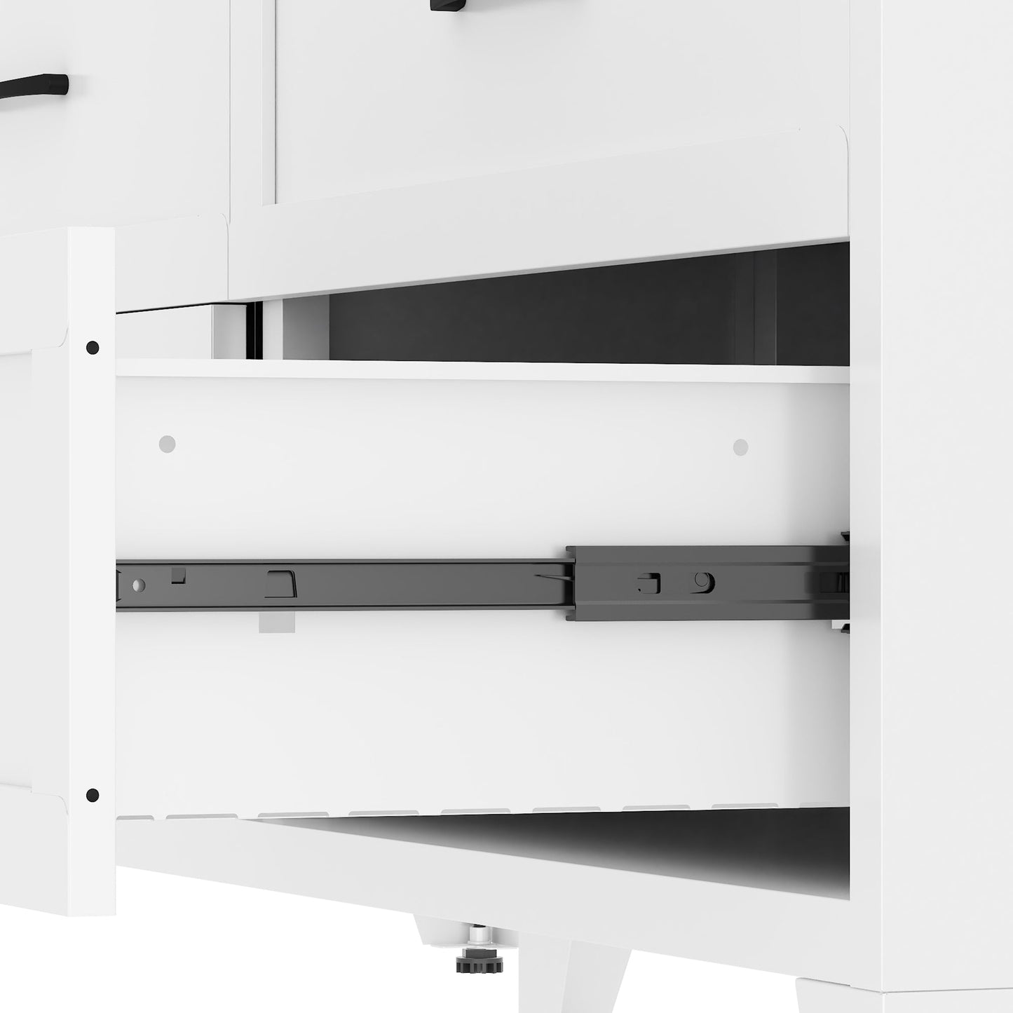 9 Drawer White Metal Dresser with Quiet-Glide Rails