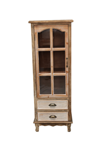 Rustic Wooden Storage Cabinet with Decorative Cutout Door