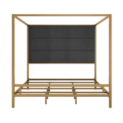 Modern Gold Metal Canopy Bed