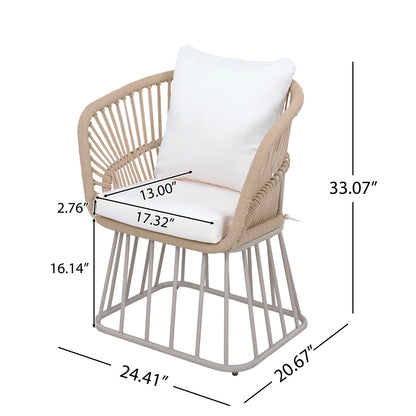 Outdoor Dining Chair MP1 - Teak Finish Wicker & Steel Frame